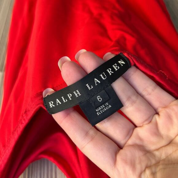 Ralph Lauren Black Label Red Chain Halter Dress Size 6 - Picture 8 of 12